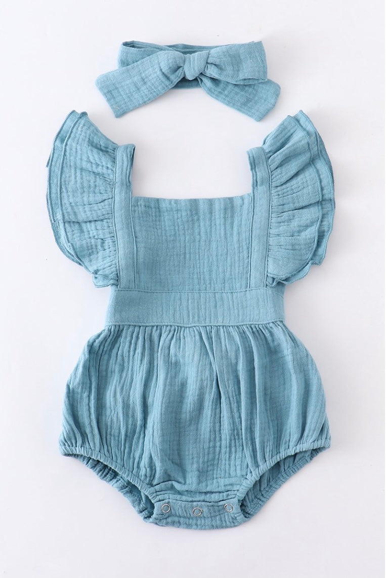 Flutter Sleeve Romper w/ headband