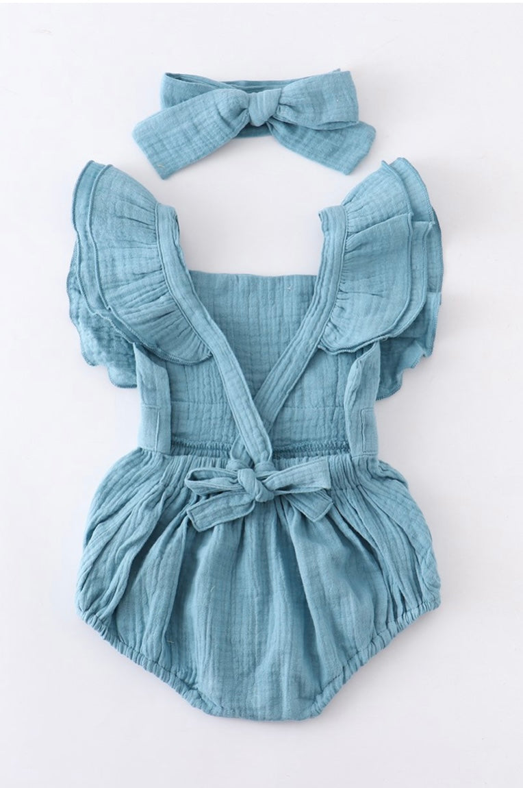 Flutter Sleeve Romper w/ headband