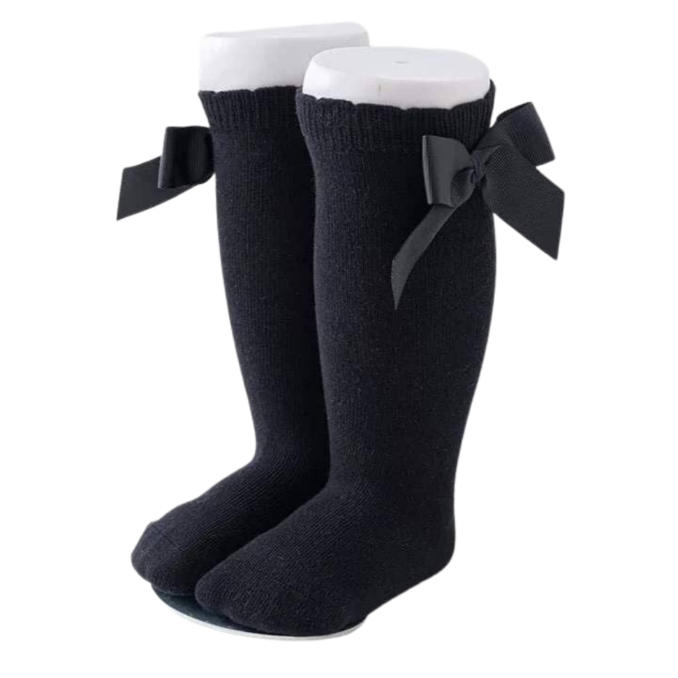 Knee High Bow Socks *Black*