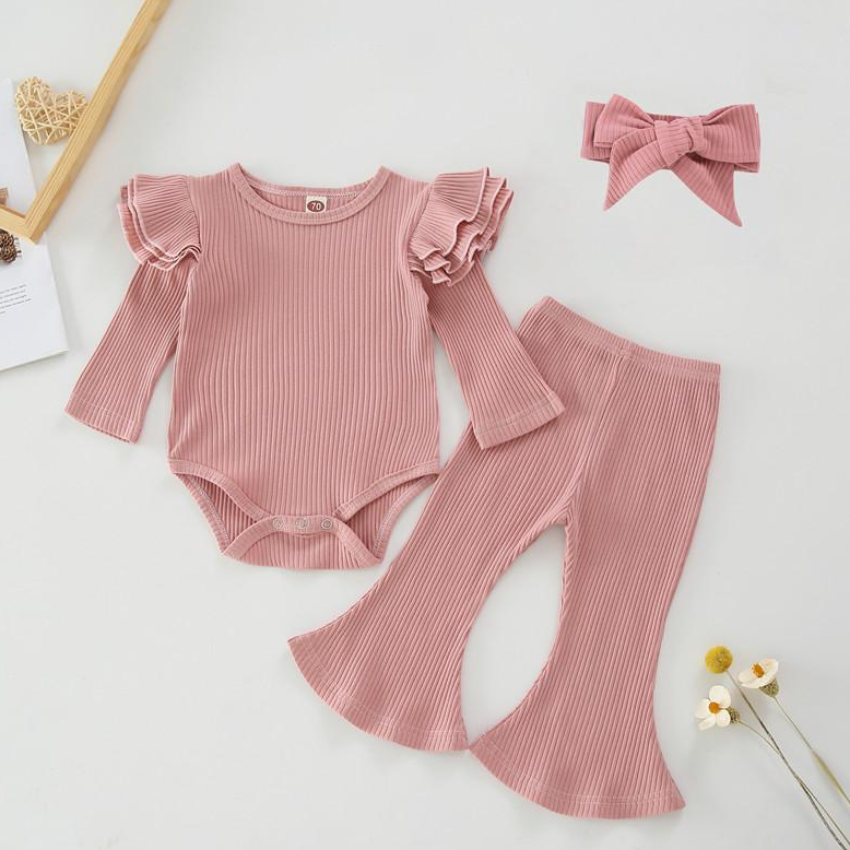 Solid Ruffle 3 Piece Set