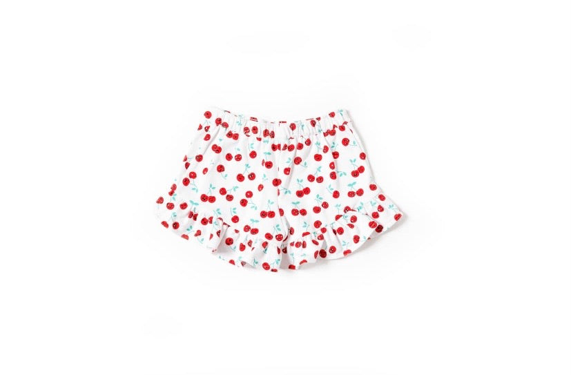 Girl’s Cherry Ruffle Shorts