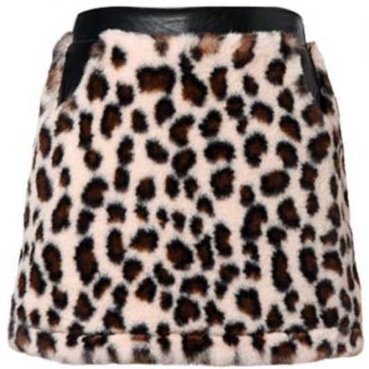 Leopard skirt *faux fur*