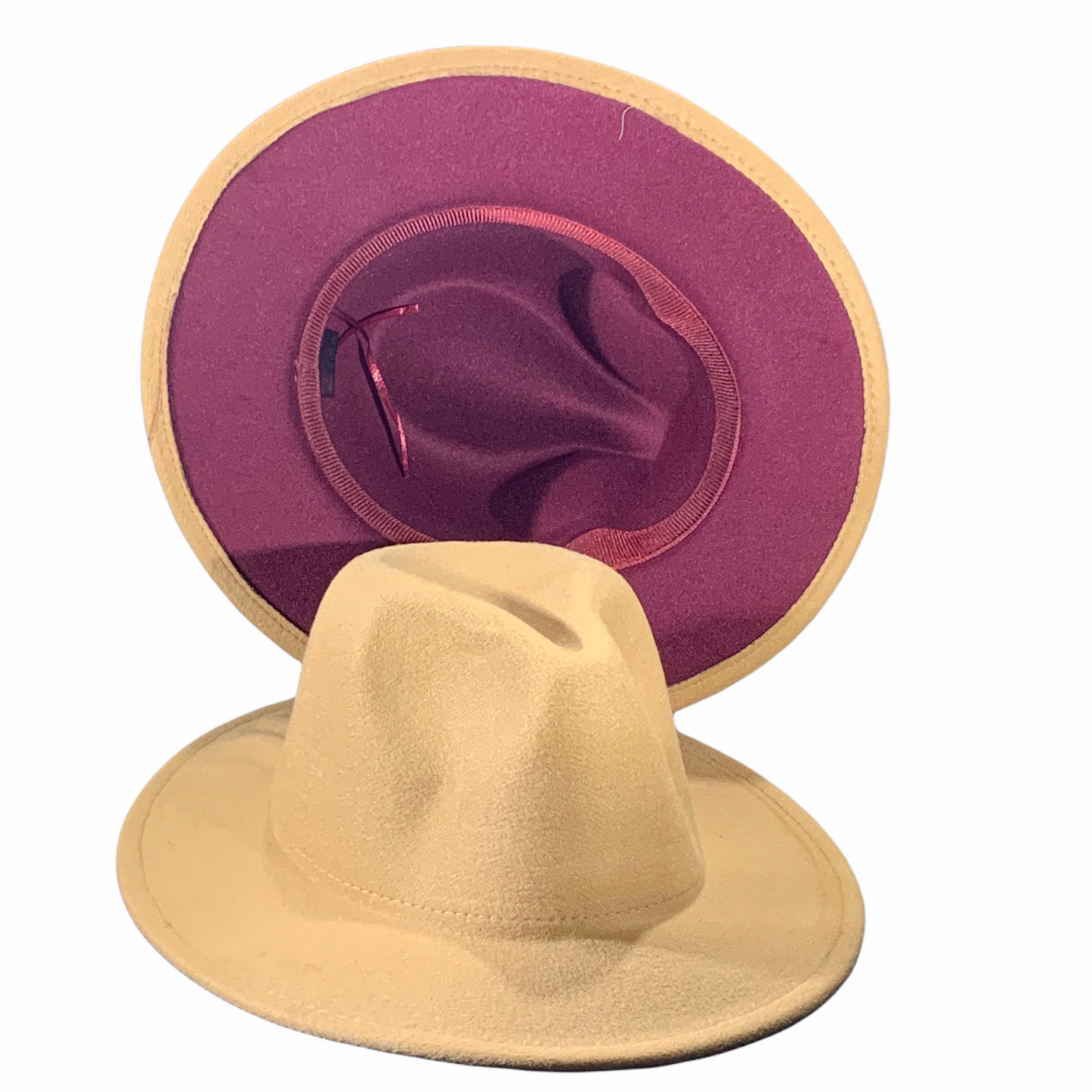 Camel/Burgundy Fedora